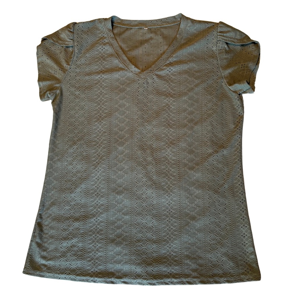 V-Neck Eyelet Top